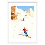 Skiing on Ice Cream Mountains, Miniature Skiers Winter Art Print for Kitchen Decor thumbnail