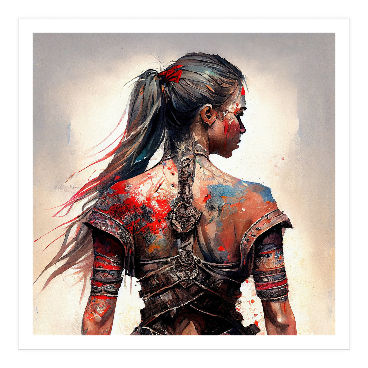 Powerful Warrior Back Woman #4 (Print Only)