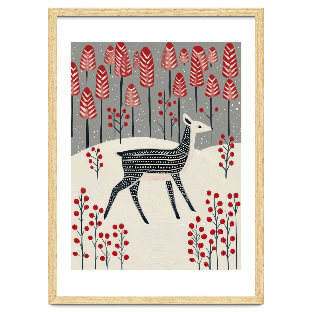 Fawn in a Winter Landscape