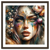 Floral Forest Druid Woman Portrait