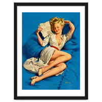 Pinup Sexy Girl Reading A Love Letter