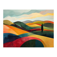 Abstract Tuscan Hills Landscape Painting (Print Only)