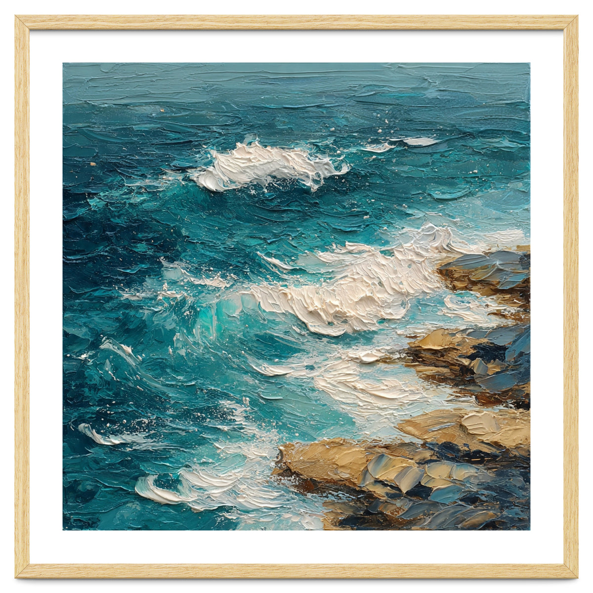 Dynamic Coastal Swell with Sculpted Turquoise Waves