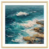 Dynamic Coastal Swell with Sculpted Turquoise Waves