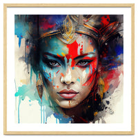 Crowned Mask Asian Warrior Portrait