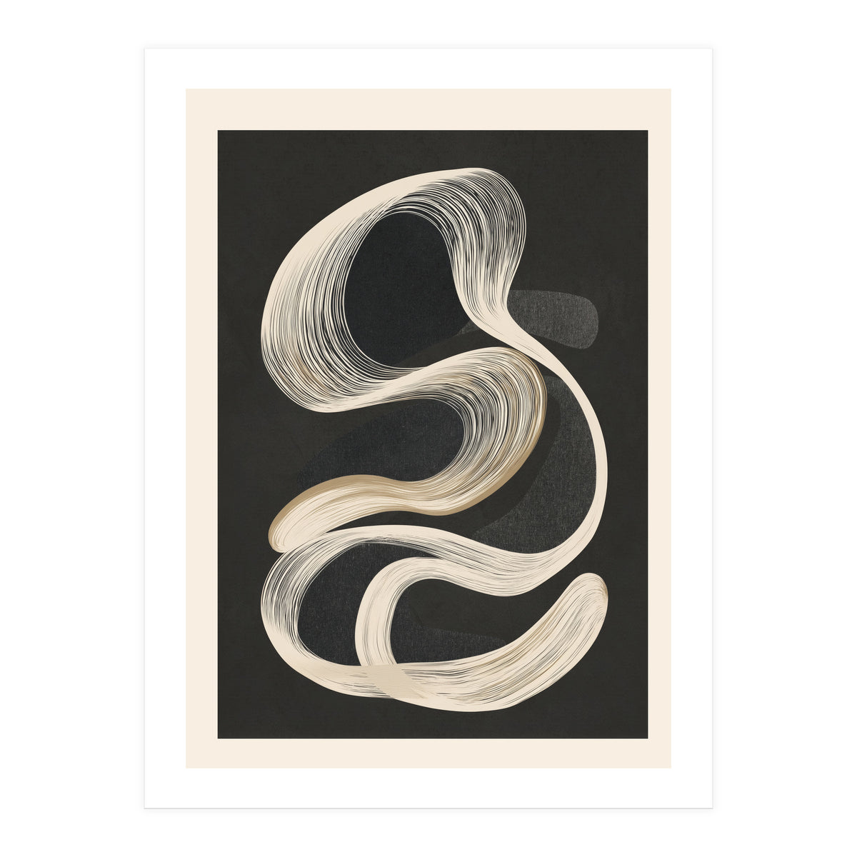 Monochrome Flow Abstract Line Movement (Print Only)
