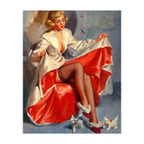 Pinup Girl Playing With Two Little Cats (Print Only) thumbnail