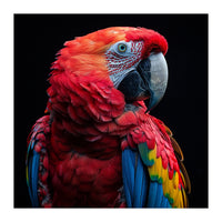 Scarlet Macaw Parrot Close Up Portrait  (Print Only)