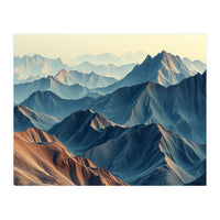 Hyper-Realistic Mountain Range Landscape Art (Print Only)