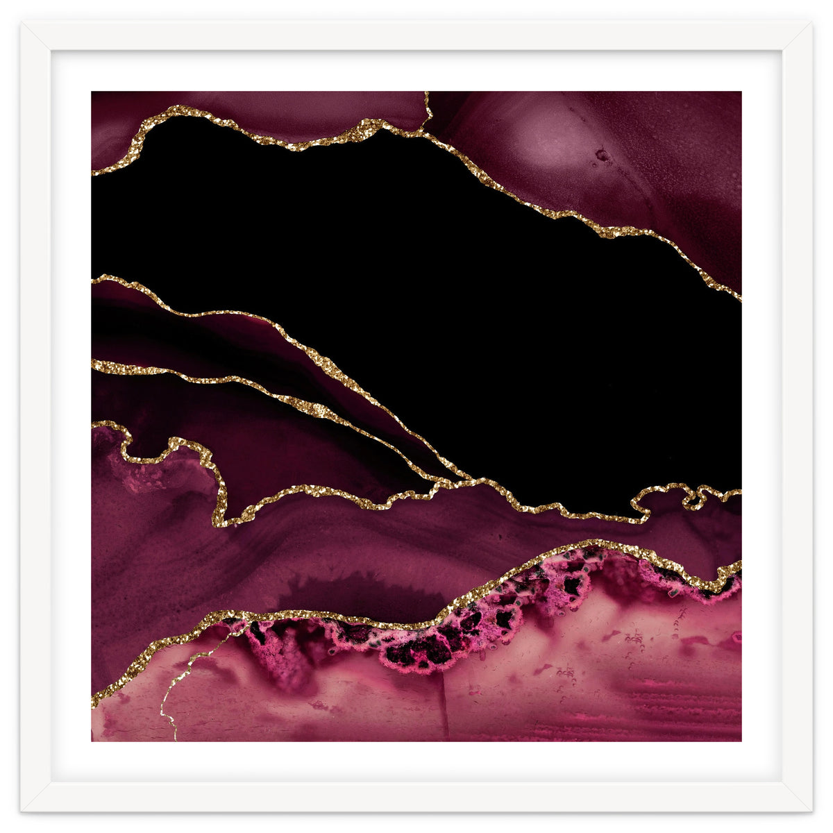 Burgundy & Gold Agate Texture 14