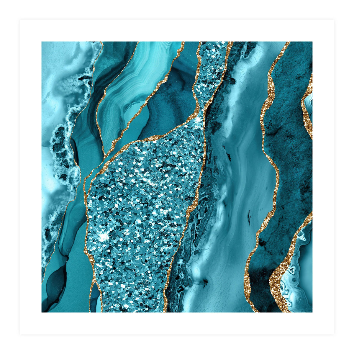Agate Glitter Ocean Texture 11  (Print Only)