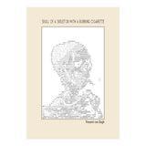 Skull Of A Skeleton With A Burning Cigarette Vincent Van Gogh Ascii Art (Print Only) thumbnail
