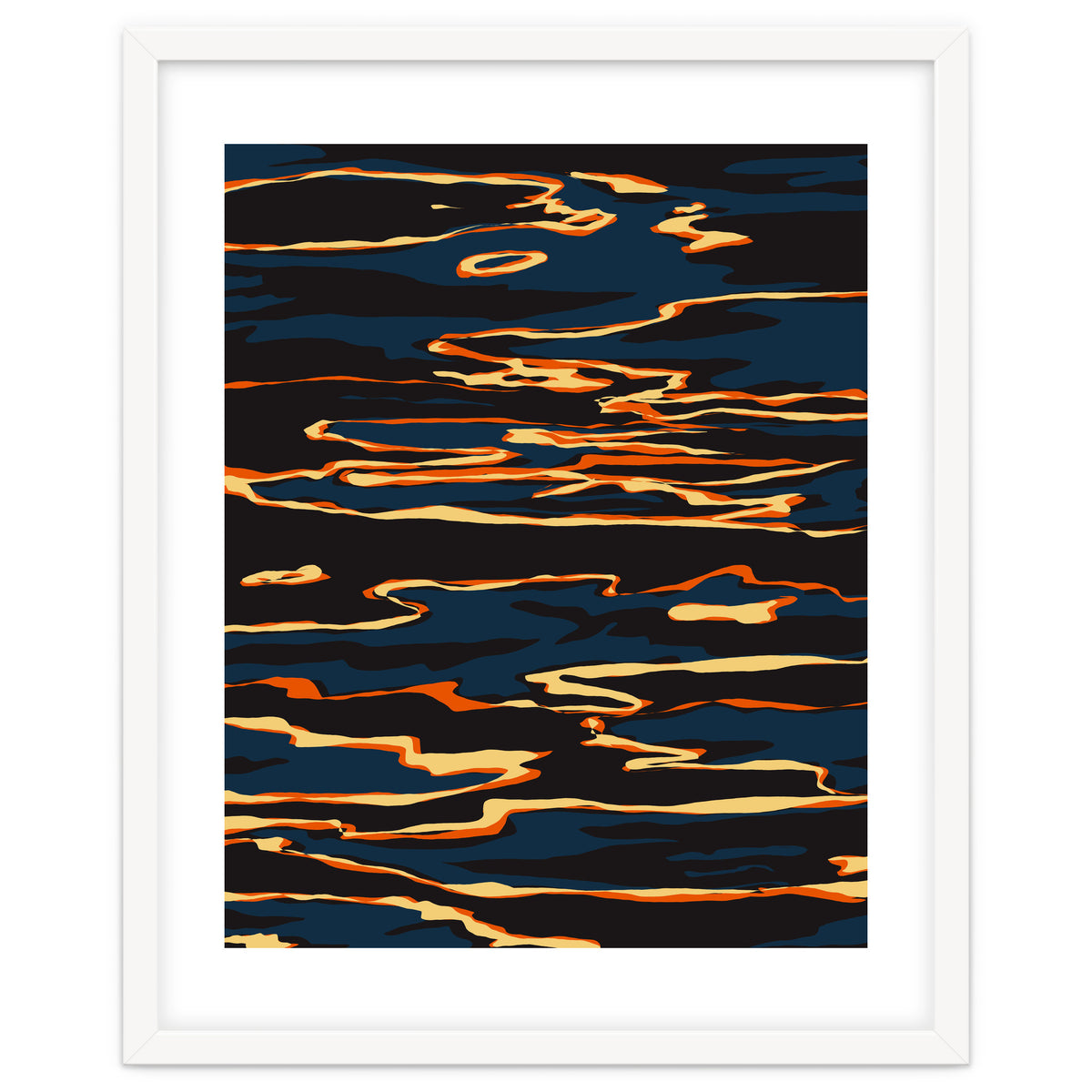 Sunset Reflection, Positivity Hope Growth Optimism Mindset, Nature Marble Dark Ocean