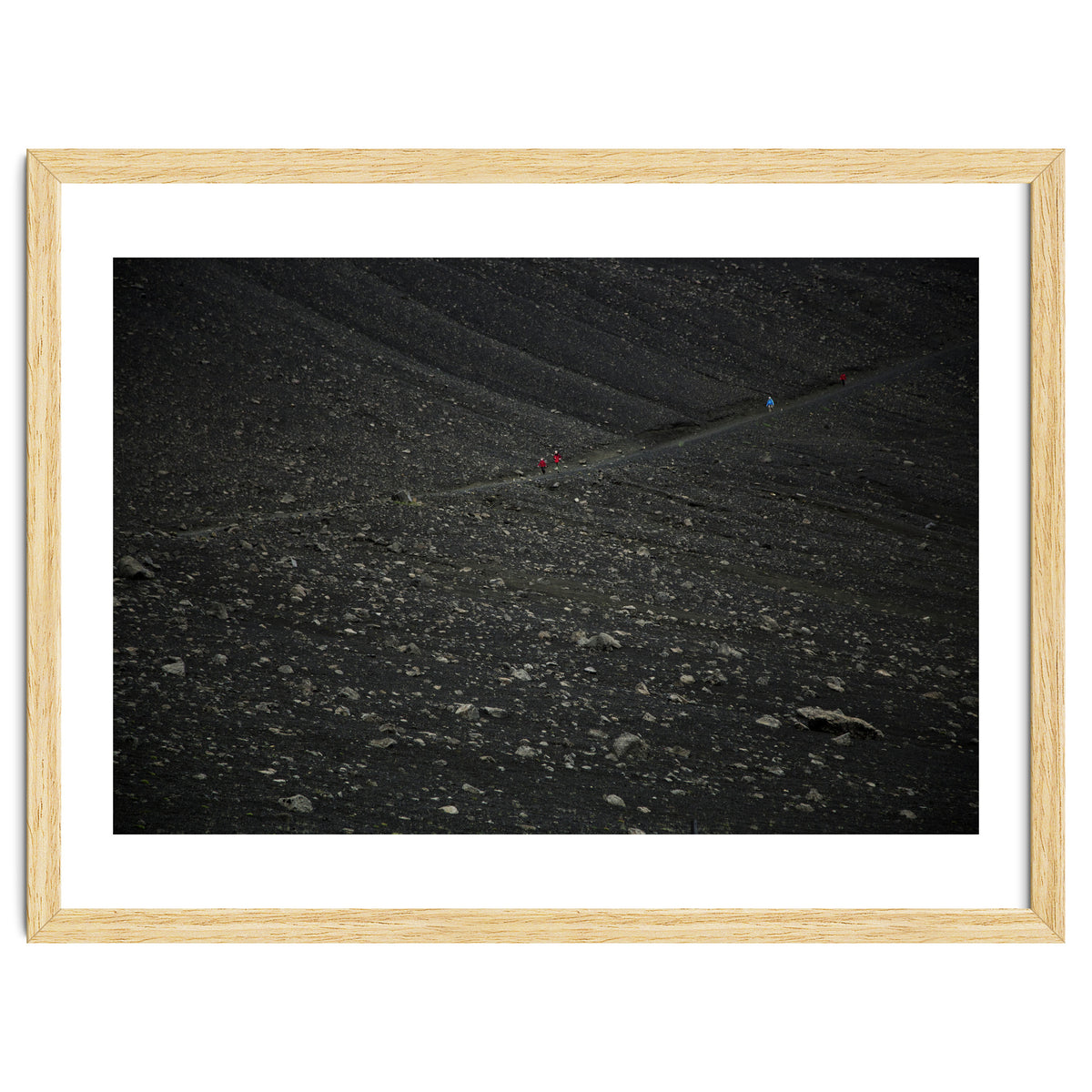 Kids running down from the volcano - Iceland