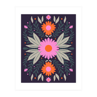 Pink And Orange Flowers (Print Only)