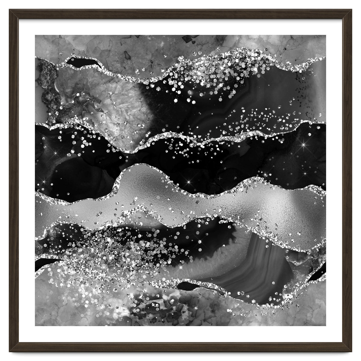 Black Glitter Agate Texture 07