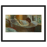 Woman in bath, sponging her leg. Pastel, 1883-84   19.7 x 41 cm. thumbnail