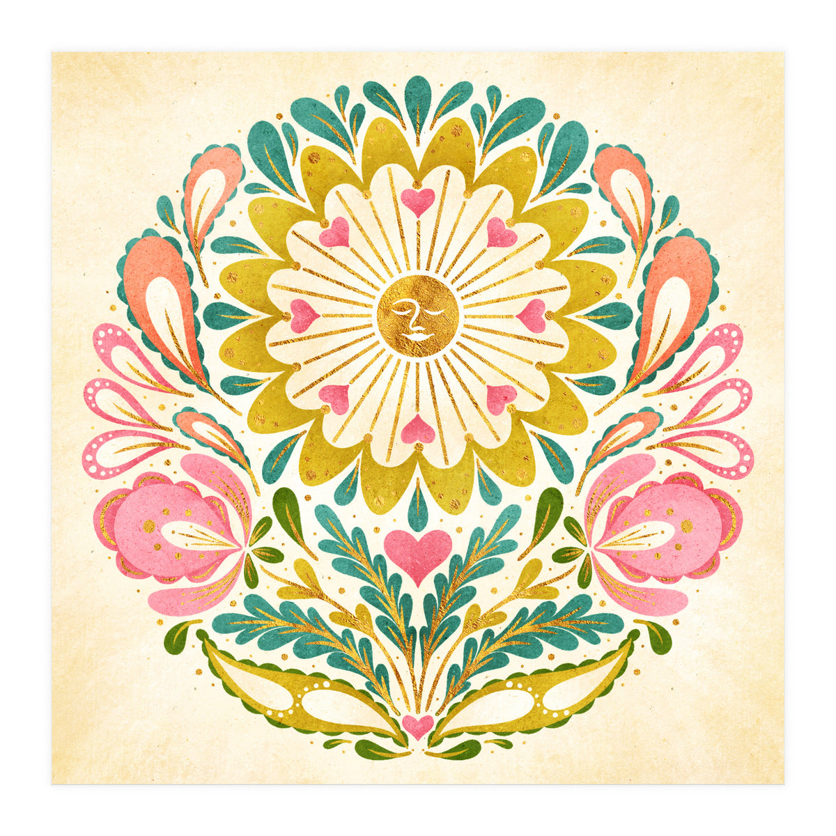 Solar Folk Art Mandala (Print Only)