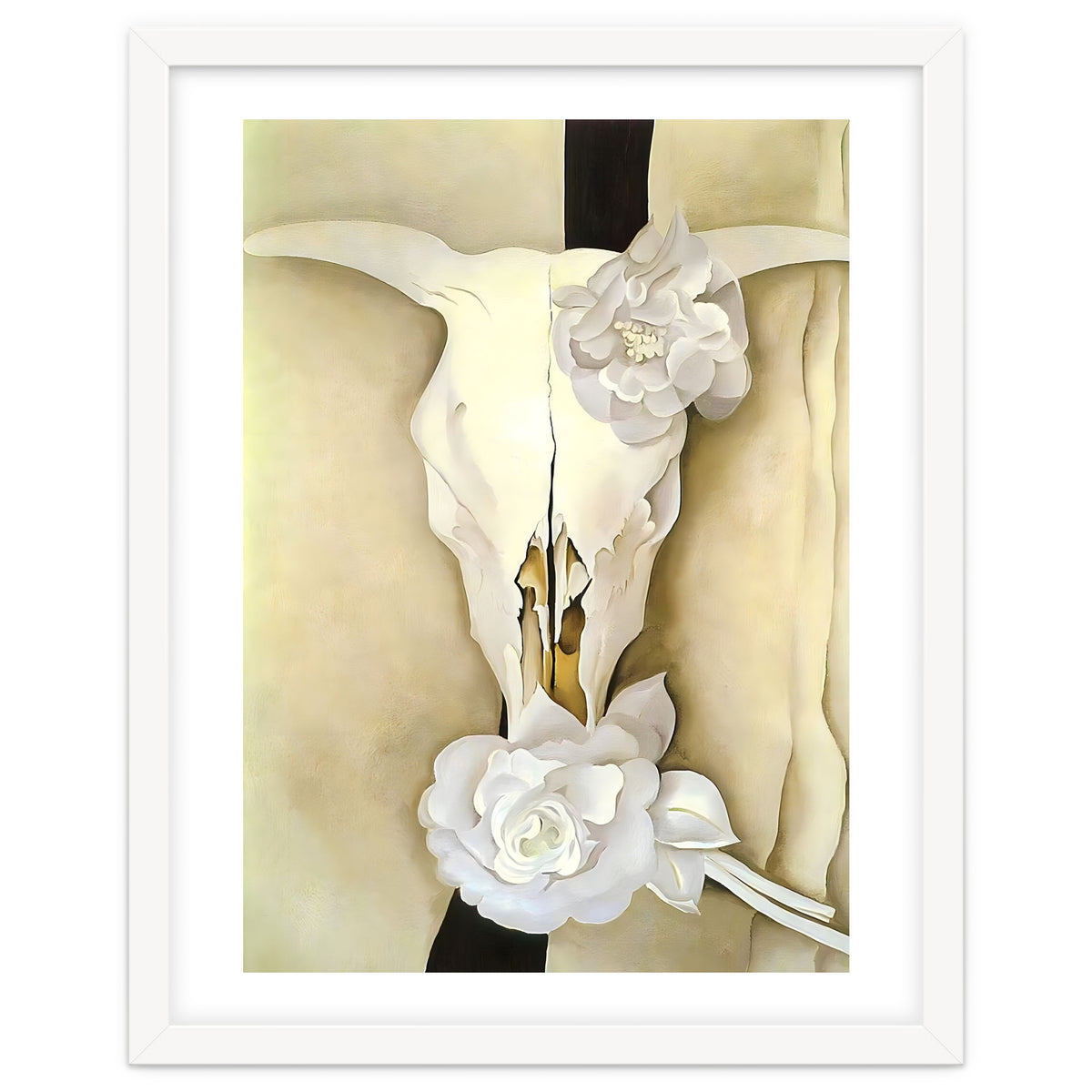 Georgia O’Keeffe – Cow’s Skull with Calico Roses (1931) | Iconic Southwestern Still Life with Desert Symbolism