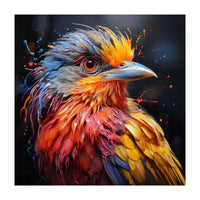 Vibrant Bird With Colorful Splatter Paint  (Print Only)