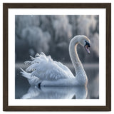 Majestic White Swan Gracefully Floating On Water thumbnail