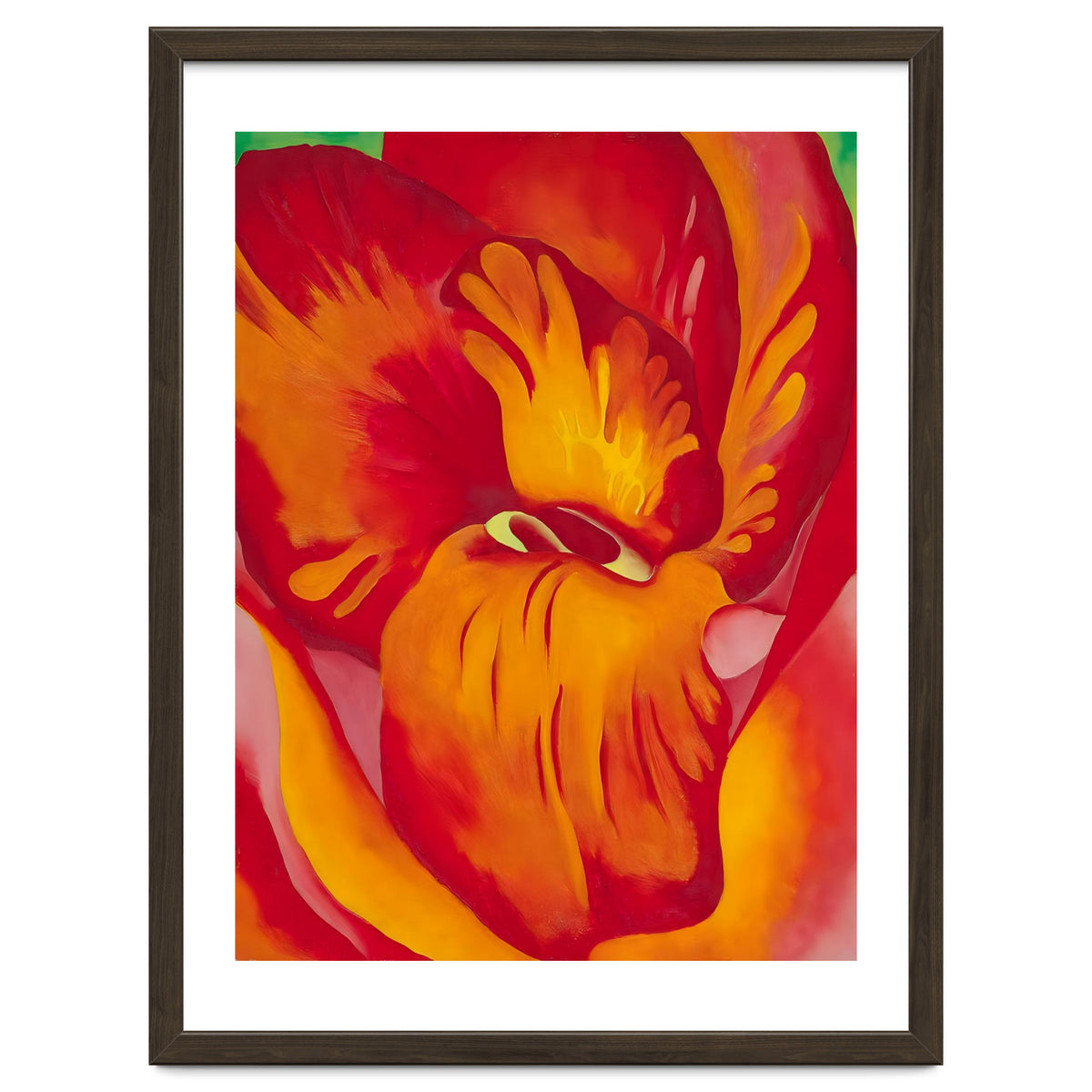 Georgia O’Keeffe – Canna Red and Orange (1926) | Vibrant Modernist Floral Painting in Bold Organic Forms