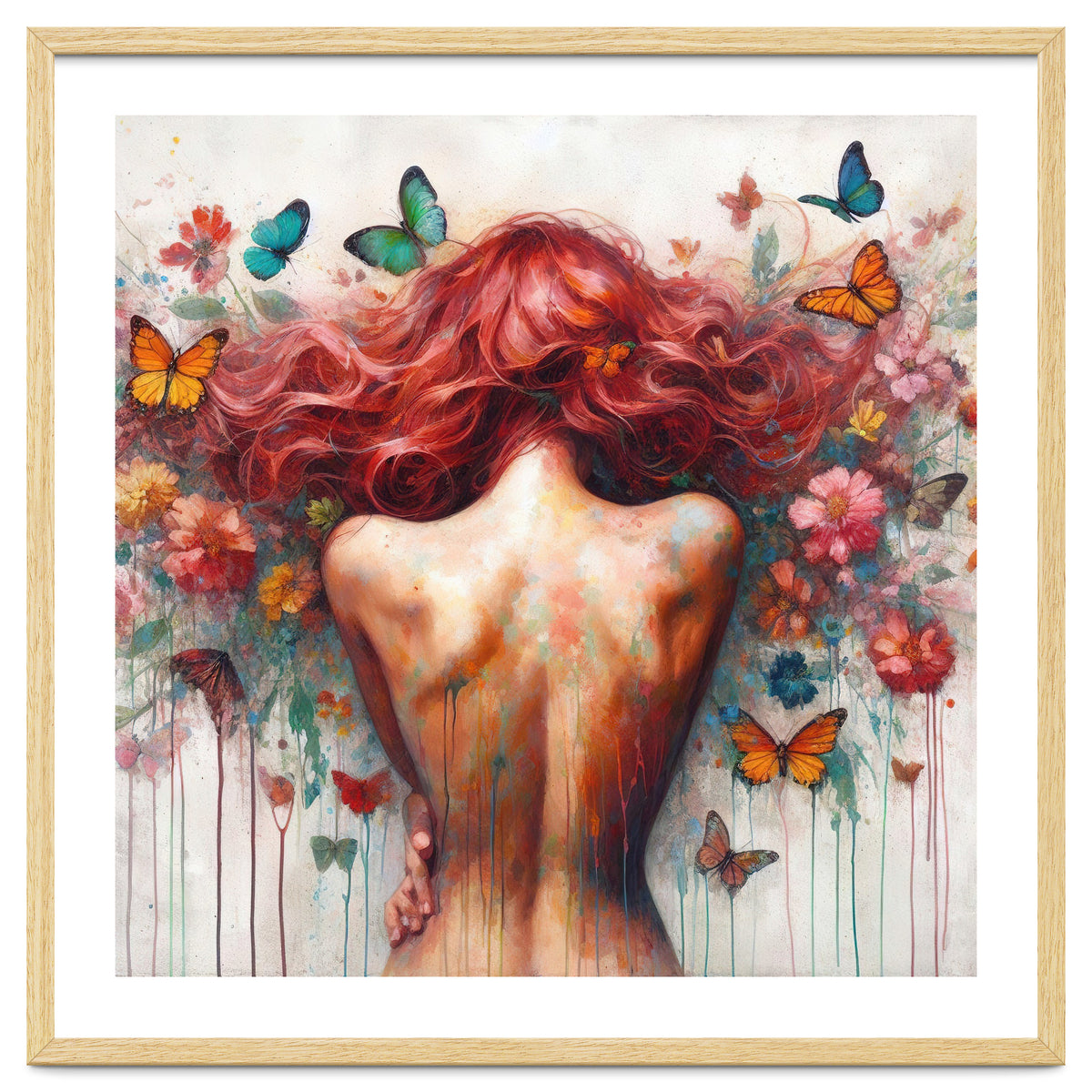Wild Red Hair Butterfly Back