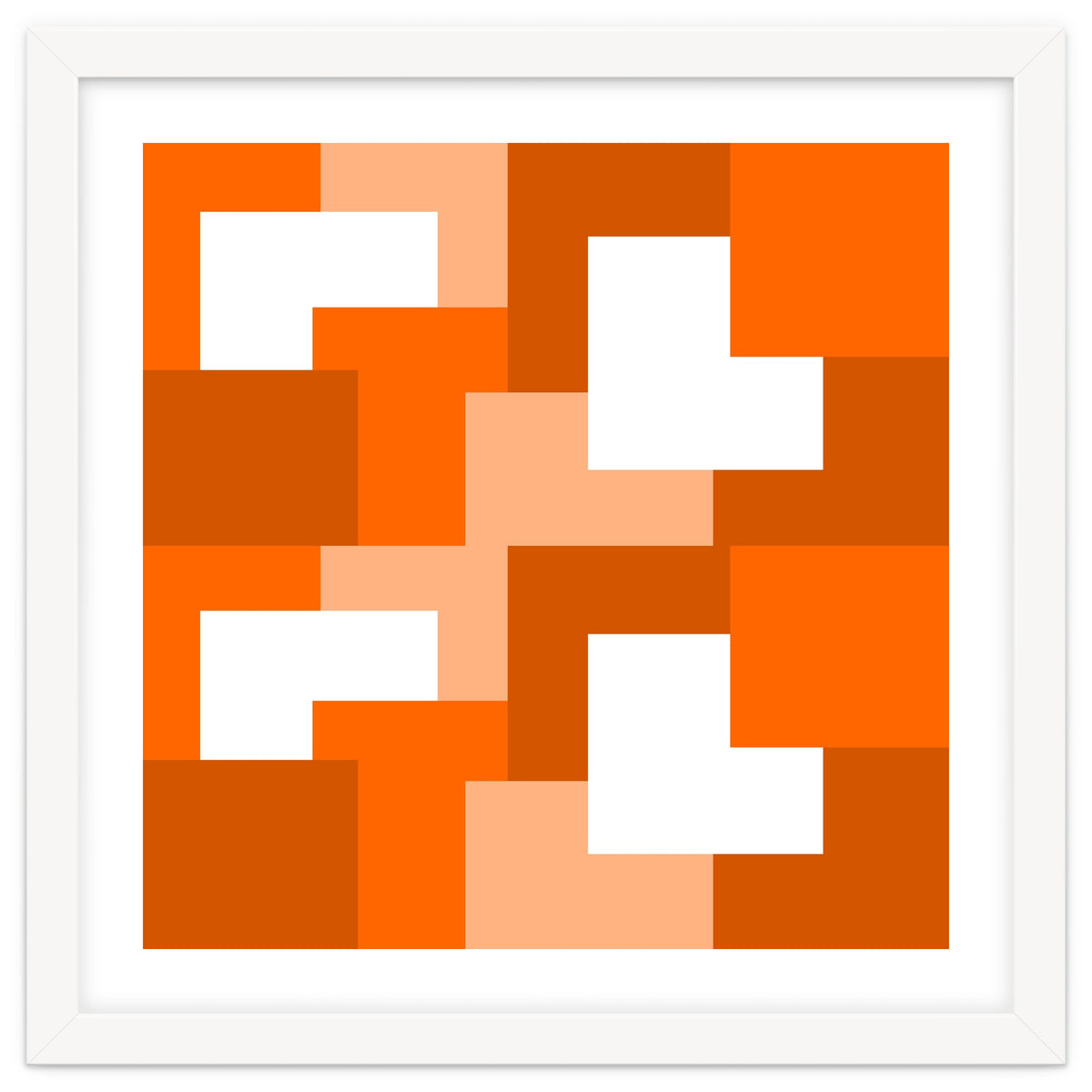 Orange Abstract Square Tiles