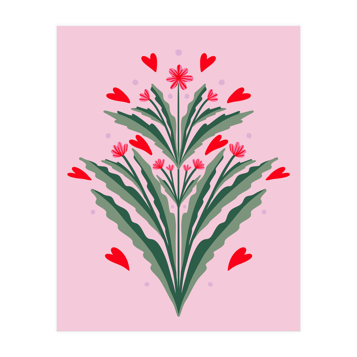 Hearts And Flowers Sum (Print Only)