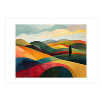 Abstract Tuscan Hills Landscape Painting (Print Only)