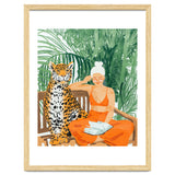 Jungle Vacay | Modern Bohemian Blonde Woman Tropical Travel | Leopard Wildlife Forest Reader thumbnail