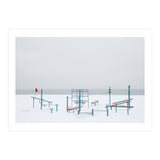 Playground in the winter snow beach (Print Only) thumbnail