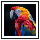 Scarlet Macaw Parrot Vibrant Plumage Close Up thumbnail