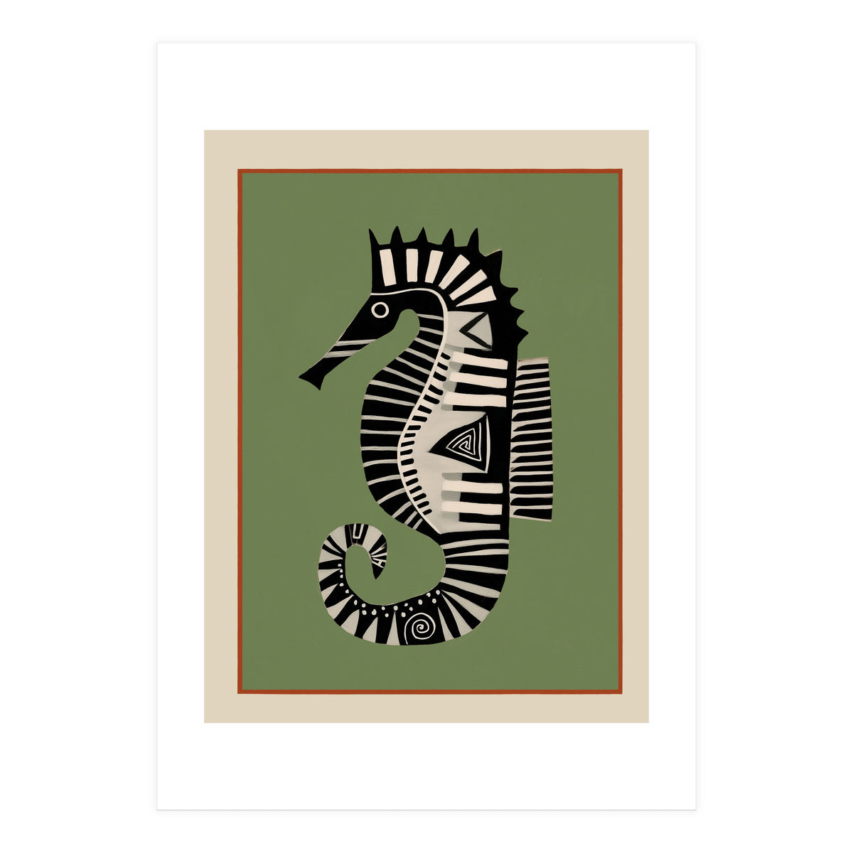Striped Seahorse I (Print Only)