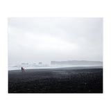 Family walking on the black sand beach - Iceland  (Print Only) thumbnail
