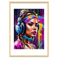 Girl In Headphones, Graffiti