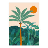 Palm Vibes, Tropical Vintage Botanical Nature, Illustration Mountains Landscape Adventure, Pastel Plants Wild Jungle Boho Forest (Print Only) thumbnail