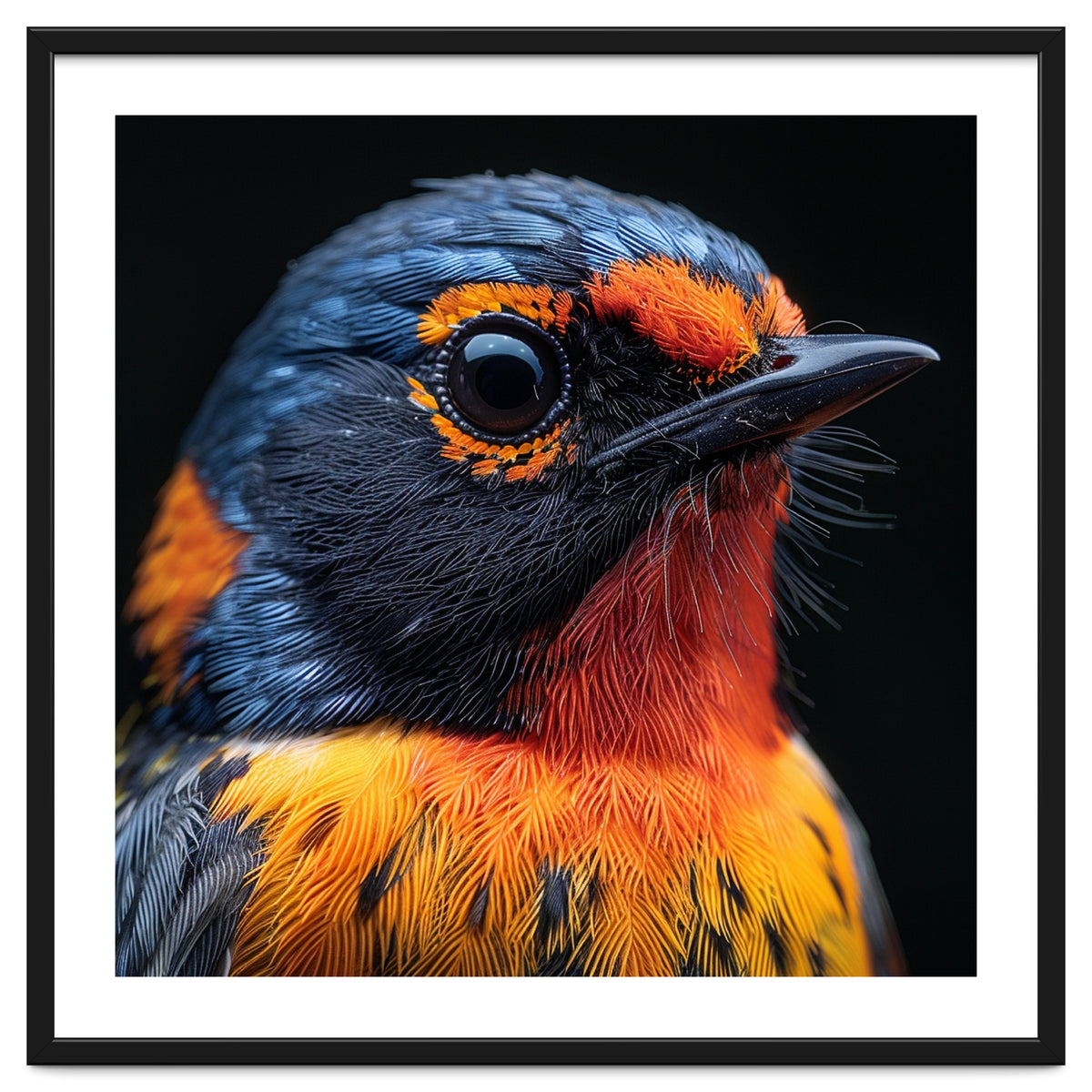 Vibrant Bird With Orange And Blue Plumage