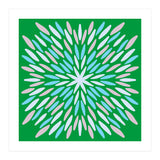 Petal Burst - green, blue, beige (Print Only) thumbnail