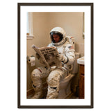 Retro AstronautReading Newspaper, Toilet Humor, Astronaut on Toilet thumbnail