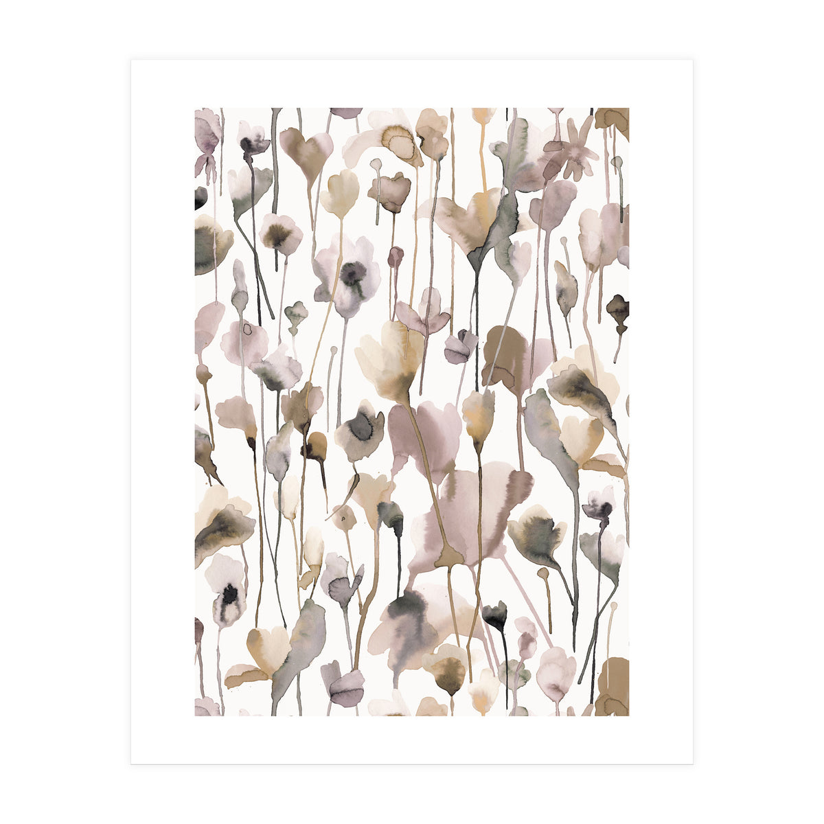Watercolour Terracotta Wild Flowers (Print Only)