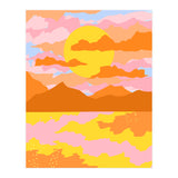 Colors Of The Sky, Sunset Sunrise Nature Landscape Illustration, Travel Adventure Bohemian Colorful (Print Only) thumbnail
