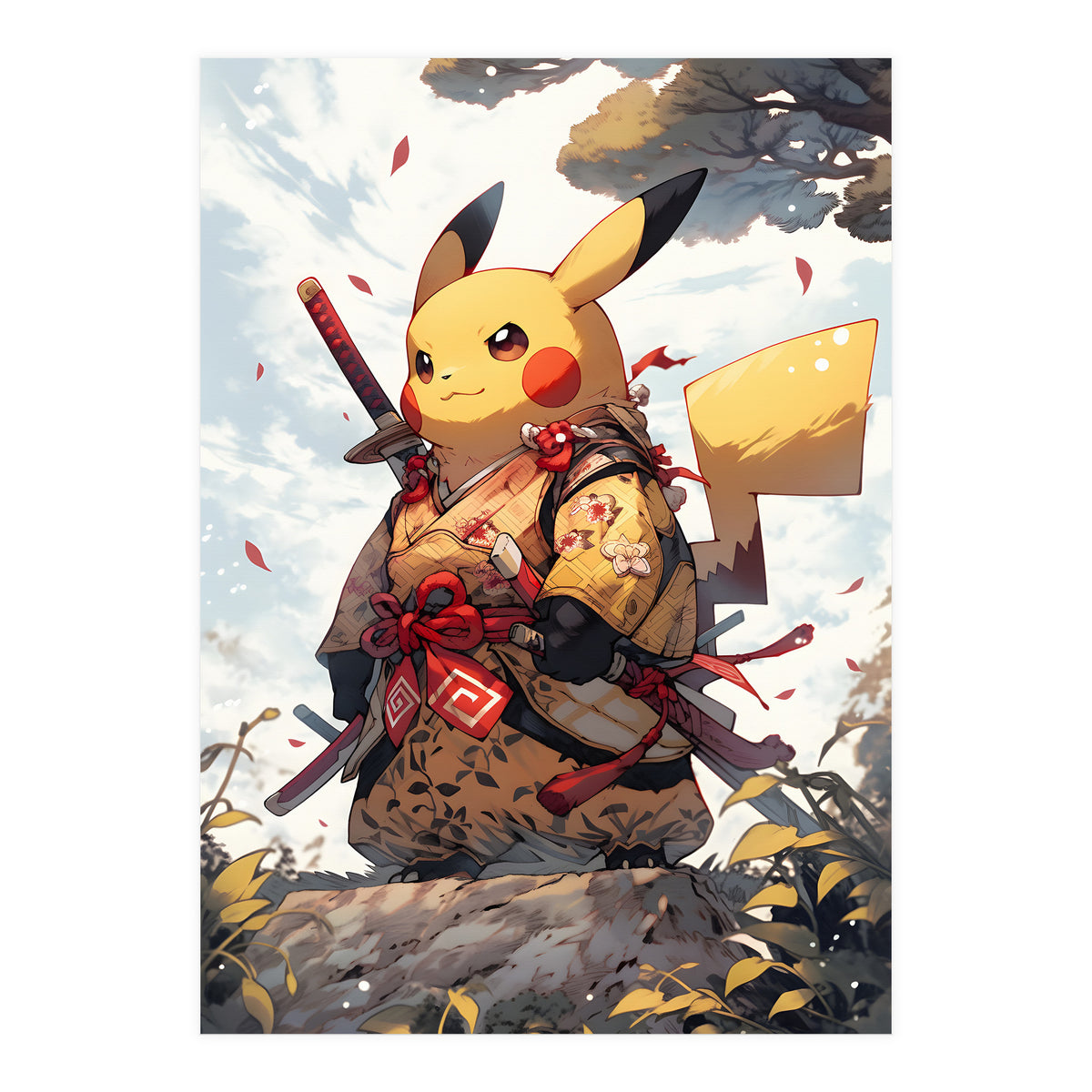 Pikachu Pokemon Samurai (Print Only)