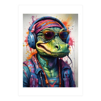 Alligator In Headphones Music (Print Only)