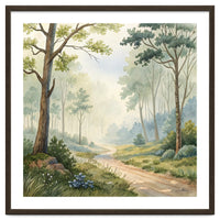 Atmospheric Forest Watercolor Painting