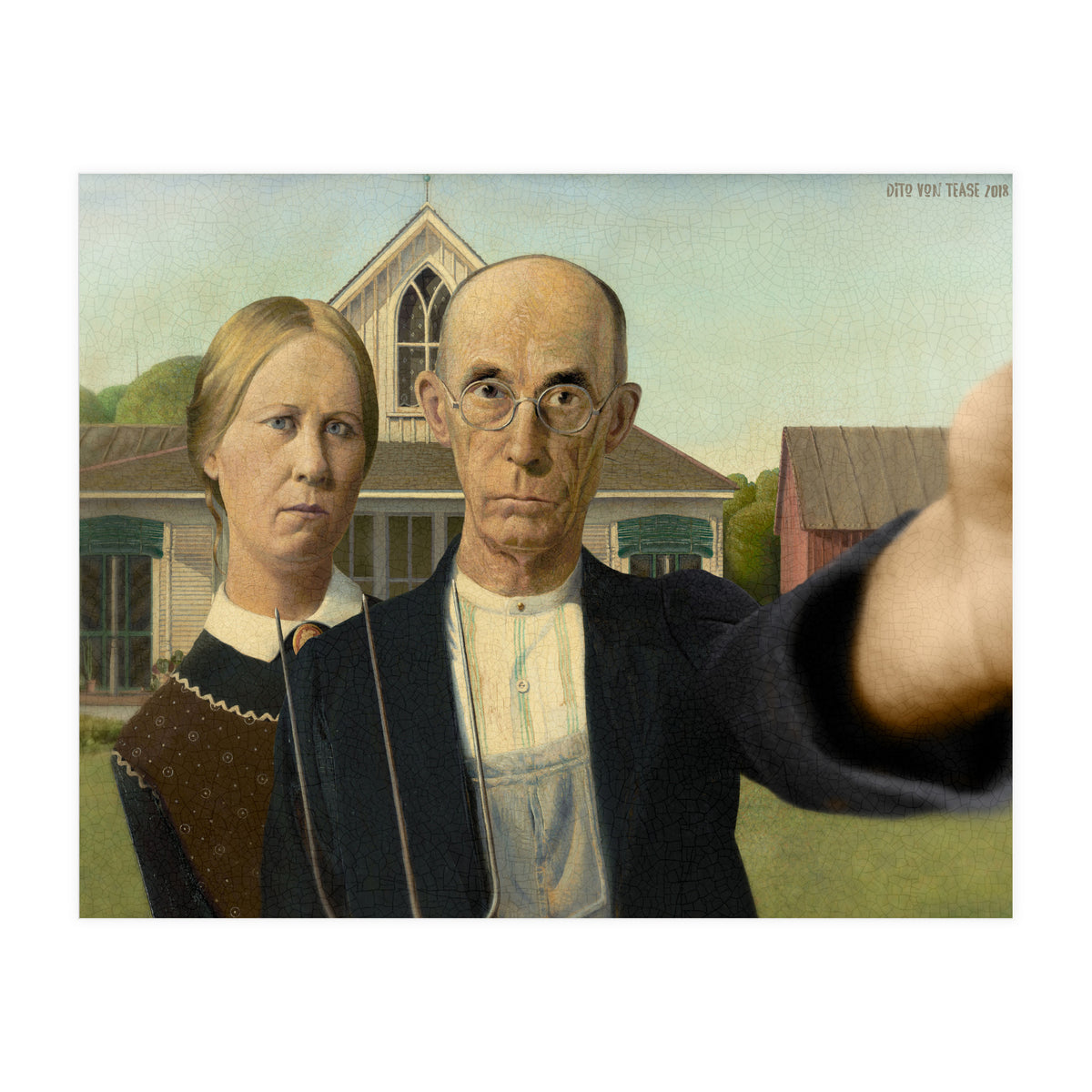 American Gothic - Grant Wood - Selfie (Print Only)
