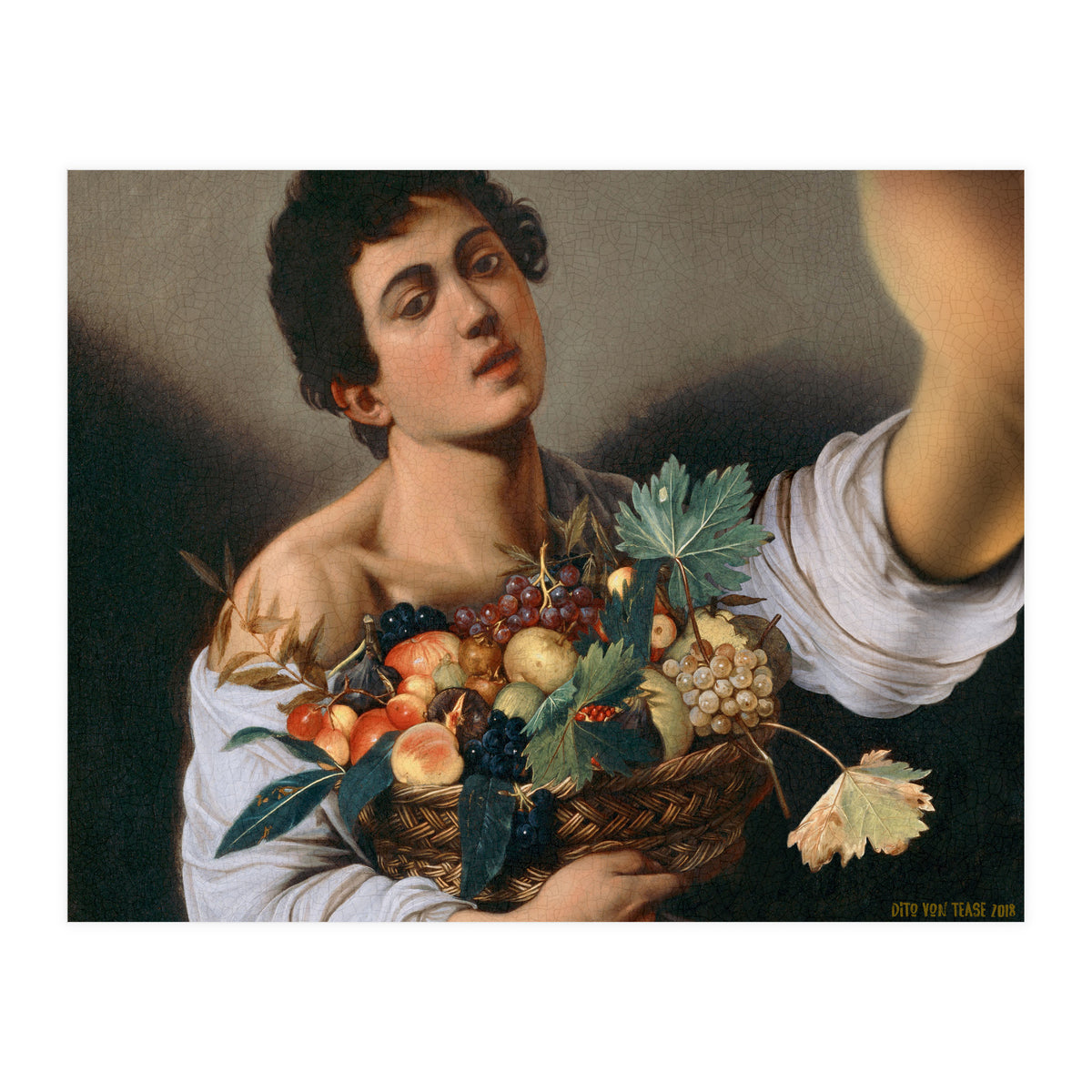 Boy With A Basket Of Fruit - Caravaggio - Selfie (Print Only)