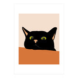 The Curious Cat, Black Cat, Funny Pets, Kitten, Cute Animals, Bohemian Eclectic Painting (Print Only) thumbnail