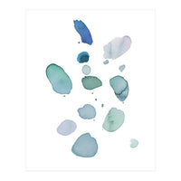 Watercolor Aqua Abstract Spots I (Print Only)