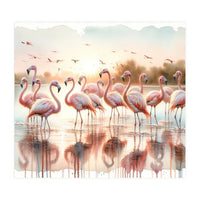 Serene Flamingo Sunrise (Print Only)